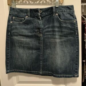 Ann Taylor Dark Denim Mini Skirt